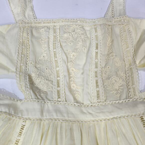 Tularosa Eleanora Embroidered Dress in Mellow Yellow Large - Picture 7 of 13